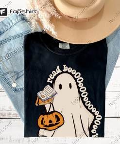 Halloween Teacher Shirts,Ghost Reading T-shirt,Retro Halloween Teacher…