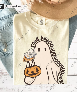 Halloween Teacher Shirts,Ghost Reading T-shirt,Retro Halloween Teacher…