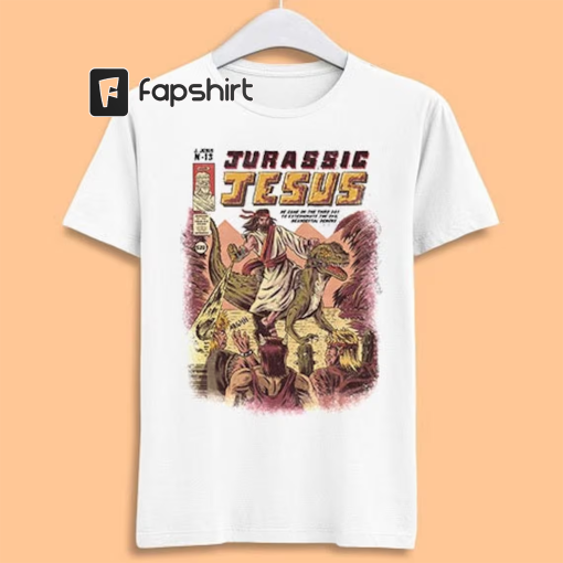 Jesus Riding Dinosaur Unisex Men Women Gift Cool Cult Movie Music Fashion Top Tee T Shirt 7059