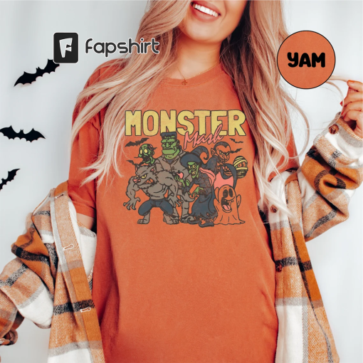 Retro Halloween Comfort Colors shirt, Monster Mash TShirt, Vintage Ghost Halloween t-Shirt, Monster Tee, Retro Fall Top, Fall Shirt