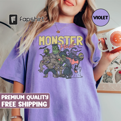 Retro Halloween Comfort Colors shirt, Monster Mash TShirt, Vintage Ghost Halloween t-Shirt, Monster Tee, Retro Fall Top, Fall Shirt