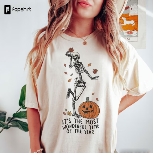 Comfort Colors® its the most wondrful time, Halloween Shirt, Witch TShirt, Gift For Halloween, iprintasty halloween, Skeleton Fall Halloween