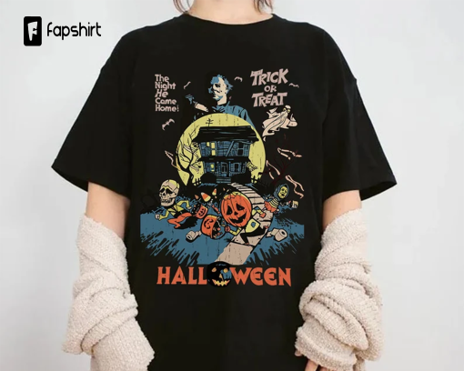 Retro The Night He Came Home Shirt Png, Halloween Trick Or Treat Png, Retro Michael Myers Shirt, Halloween Png, Sublimation Design