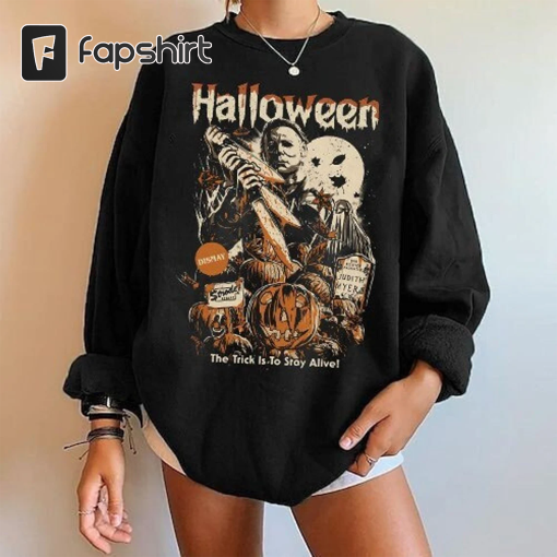 Halloween Horror Movie Crewneck Sweatshirt, Scream Sweatshirt, Scream Horror Movie Shirt, Scream Ghostface Shirts, Michael Myers Sweatshirt