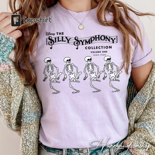 Retro Silly Symphony The Skeleton Dance Halloween Comfort Colors Shirt, Disney Halloween Shirt, Dancing Skeleton Shirt, Funny Skeleton Shirt