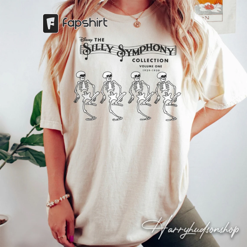 Retro Silly Symphony The Skeleton Dance Halloween Comfort Colors Shirt, Disney Halloween Shirt, Dancing Skeleton Shirt, Funny Skeleton Shirt