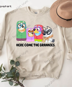 Bluey Here Come GRANNIES Sweatshirt, Rad Like…