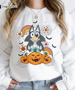 Bluey Halloween Sweatshirt, Bluey and Pumpkin Sweatshirt,…