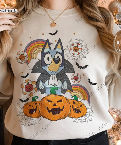 Bluey Halloween Sweatshirt, Bluey and Pumpkin Sweatshirt,…