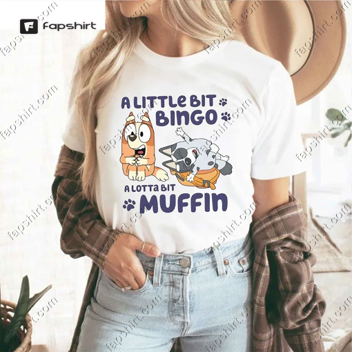 Vintage Bingo and Muffin T-Shirt, Cute Little Muffin Bingo Sweatshirt, Bluey Friends Hoode, Bluey Bingo Merch, Gift For Family