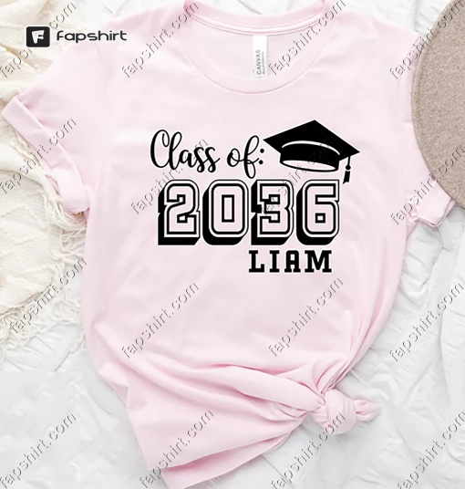 Class of 2036 T-Shirt, Grow With Me, Graduation Gift, 2036 Shirt, First Day of School, Class of 2036, Gift for Senior, High School Grad Tee