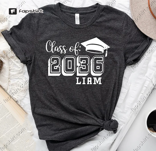 Class of 2036 T-Shirt, Grow With Me, Graduation Gift, 2036 Shirt, First Day of School, Class of 2036, Gift for Senior, High School Grad Tee