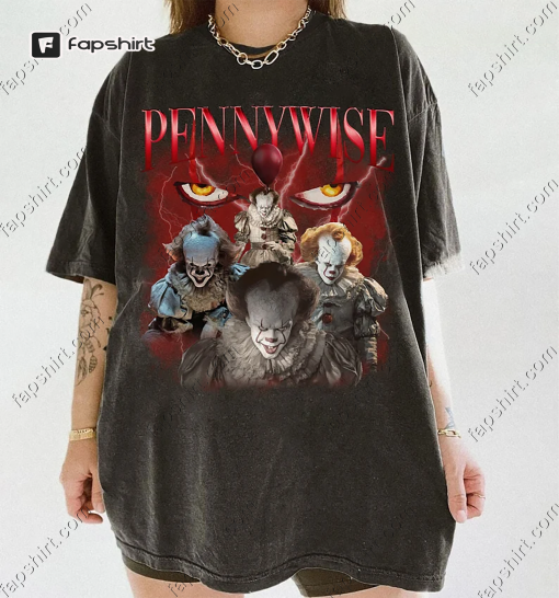 Comfort Colors Vintage Pennywise IT Clown Friday The 13th Halloween Horror 90s Movie Shirt Killers Character Scary Homage Matching Crewneck