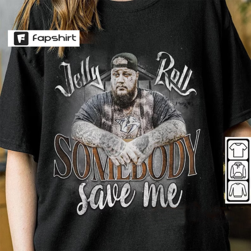 Jelly Roll Music Shirt, Somebody Save Me Cowhide Country Western Concert Vintage 90s Y2K Graphic Tee, Unisex Gift For Fan