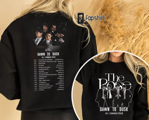 The Rose 2023 ‘Dawn To Dusk’ US and Canada Tour Shirt, The Rose Kpop Shirt, Dual Rock Album Tee, The Rose Kpop Band Shirt, Kpop Indie Rock