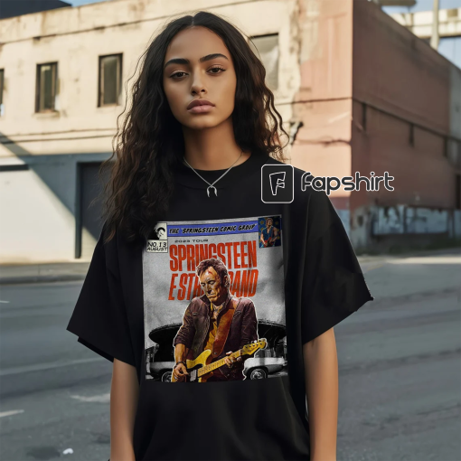 Comic Style Bruce Springsteen Born in the USA World Tour Shirt, Bruce Springsteen Born In The Usa Tour Design Sweatshirt