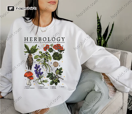 Herbology Plants Sweatshirt, Herbology Shirt, Plant Lover Shirt, Cottage Core Shirt, Botanical Shirt, Dark Academia Shirt