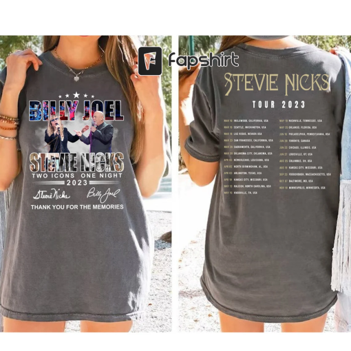 Comfort Colors – 2023 Billy Joel Stevie Nick Two Icons One Night Shirt, Billy Joel T-shirt, Billy Joel Stevie Nick Signatures Shirt