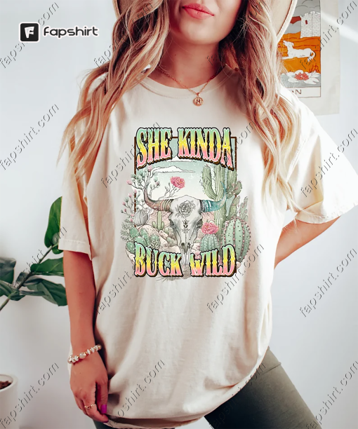 She Kinda Buck Wild T-Shirt, Country Music Shirt, Oversized shirt, Wallen Shirt, Western Rodeo Shirt, Wild Western Graphic Shirt, Boho Shirt