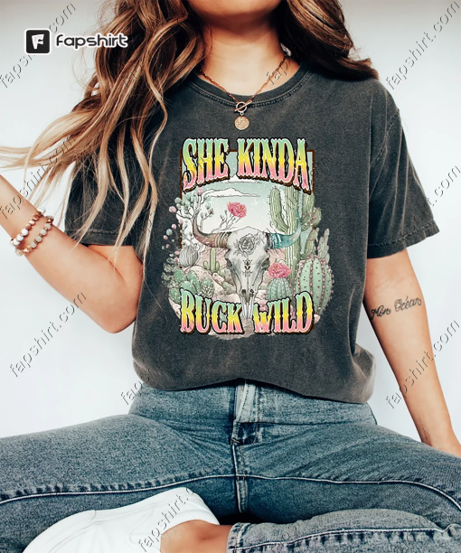 She Kinda Buck Wild T-Shirt, Country Music Shirt, Oversized shirt, Wallen Shirt, Western Rodeo Shirt, Wild Western Graphic Shirt, Boho Shirt