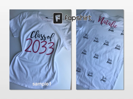 Class of 2035, Class of 2034, Kindergarten, First Day of School, Last Day of School, Graduation, Grow with me shirt