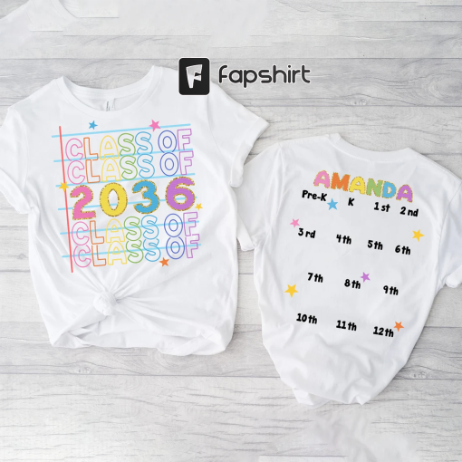 Class of 2036 Shirt Handprint Shirt,Back To School Handprint Shirt For PreK-12, Grow With Me Shirt Class of 2036 Memory, Class of 2036 Shirt