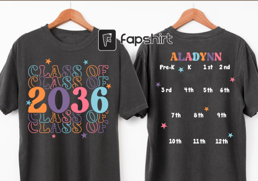 Class of 2036 Shirt Handprint Shirt,Back To School Handprint Shirt For PreK-12, Grow With Me Shirt Class of 2036 Memory, Class of 2036 Shirt