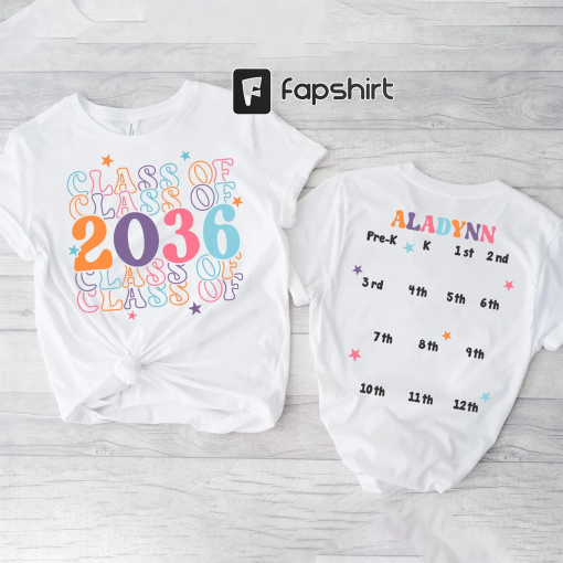 Class of 2036 Shirt Handprint Shirt,Back To School Handprint Shirt For PreK-12, Grow With Me Shirt Class of 2036 Memory, Class of 2036 Shirt