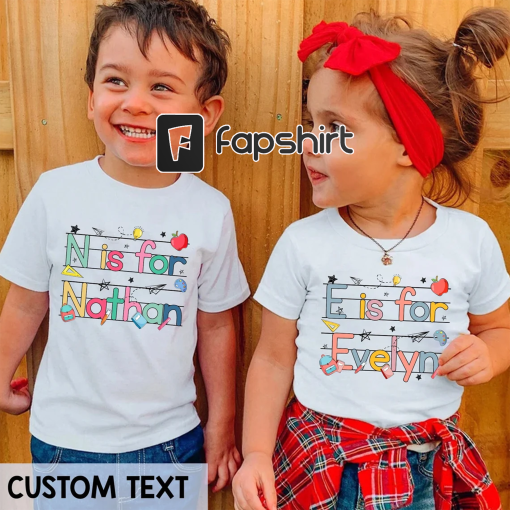 Kids Back To School Shirt, Personalized Kids Shirt, Kindergarten Shirt For Girl or Boy, custom name for kid, First Day Of School Shirt