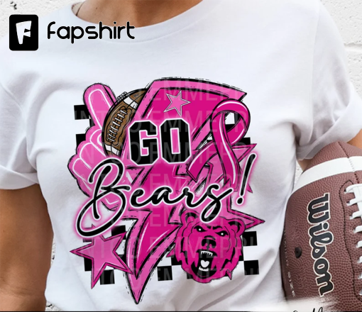 Go Bears Football Sublimation Tshirt – Pink Out Breast Cancer Awareness Tshirt Mugs Tumbler Sublimation – PNG – EmmePrintco