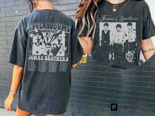 Jonas Brothers Vintage T-Shirt, Jonas Five Albums One Night Tour Shirt, Jonas Brothers 2023 Tour Shirt, Jonas 90’s Tee, Comfort Colors Shirt