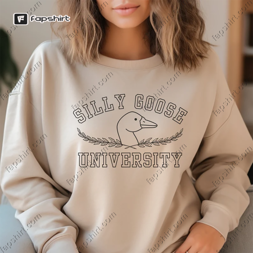 Silly Goose University Crewneck Sweatshirt | Unisex Silly Goose University Shirt | Funny Mens Sweatshirt | Funny Gift for Guys | Funny Goose