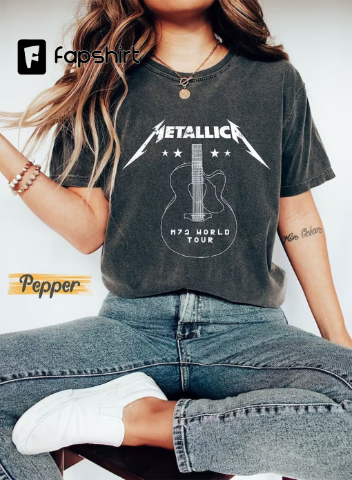 Metallica Shirt Metallica Band Shirt Vintage Metallica Band Shirt Metallica Tour Shirt Music Rock Festival Clothes Distressed Guitar Tee