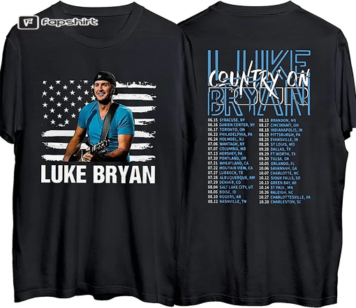 Luke Bryan Tour 2023 2 Sides Shirt, Bryan Tour 2023 Merch, Country Music Tee, Retro 90S Shirt, Concert Outfits, Gift for Fan, Unisex Shirt