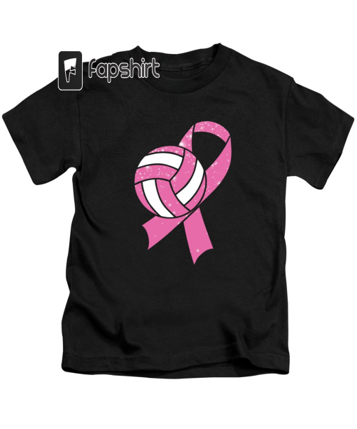 Volleyball Breast Cancer Pink Ribbon Gift Kids T-Shirt