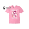 Breast cancer awareness month concept with pink rainbow pink ribbon and text in october we wear pink tshirt