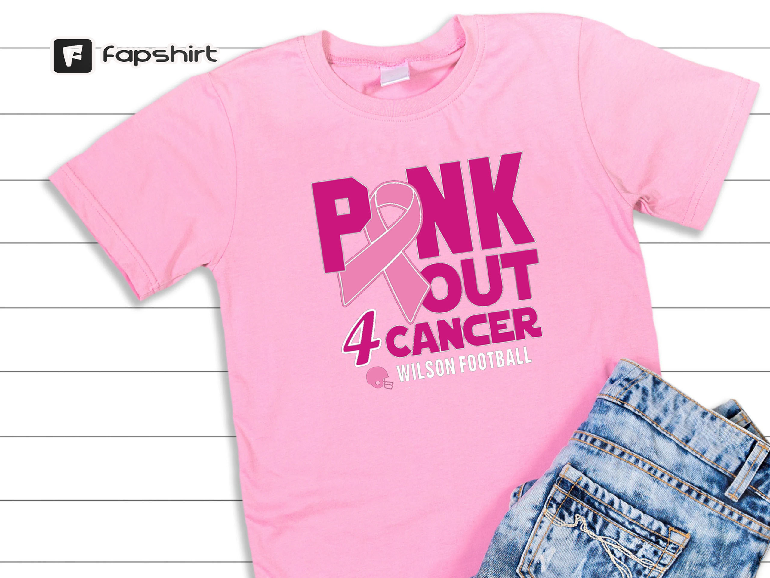 Breast 4 Cancer Football Shirt, Pink Out…