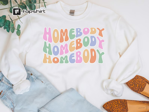 Groovy Homebody Sweatshirt, Introvert Sweatshirt Loungewear, Anxiety Sweatshirt, Work From Home Sweatshirt, Gifts for Her