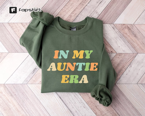 In My Auntie Era Shirt, Funny Gift For Auntie To Be, Retro Baby Announcement Sweatshirt, Cool Aunt Sweater, Trendy Birthday Gift For Auntie