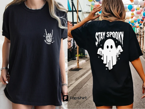 Comfort Colors Stay Spooky Skeleton Hands shirt,Halloween Ghost Shirt, Witch Shirt,Retro Fall Shirt, Spooky Season Shirt,Funny Halloween Tee