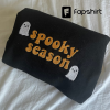 Spooky Season Embroidered Ghost Sweatshirt, Halloween Sweatshirt, Fall Sweatshirt for Women, Halloween Crewneck, Cute Ghost Shirt