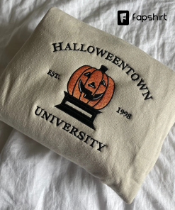 Halloween Town University Embroidered Halloween crewneck sweater