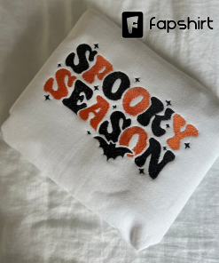 Spooky Season Embroidered Sweatshirt, Halloween Embroidered Crewneck…