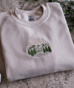 Outdoor Mountain Scenery Embroidered