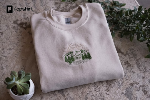 Outdoor Mountain Scenery Embroidered