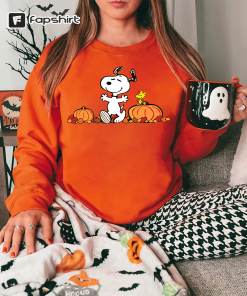 Snoopy Dog Autumn Pumpkins Sweatshirt, Peanuts Halloween…