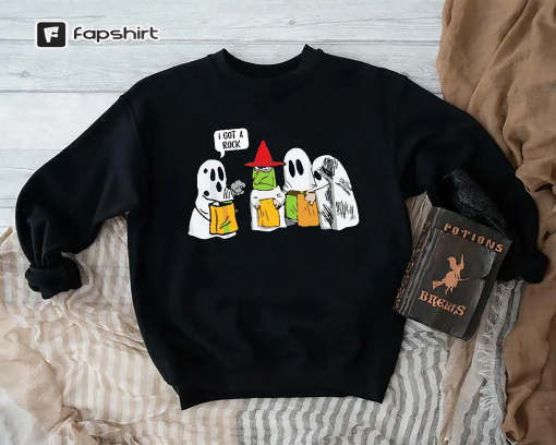 I Got a Rock Halloween Sweatshirt,Cute Fall Sweatshirt, Womens Ghost Sweatshirt, Funny Ghost Sweatshirt,Little Ghosts Sweatshirt