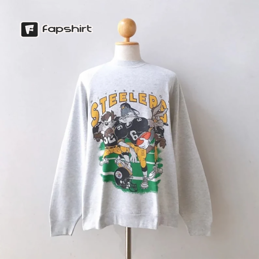 Vintage 90s Pittsburgh X Looney tunes Sweatshirt | Pittsburgh Football Crew Sweatshirt | Vintage Style Football | Pittsburgh Pennsylvania