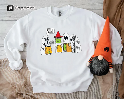 I Got a Rock Halloween Sweatshirt,Cute Fall Sweatshirt, Womens Ghost Sweatshirt, Funny Ghost Sweatshirt,Little Ghosts Sweatshirt