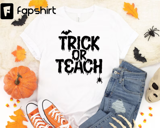 Teacher Halloween svg, Trick Or Teach svg, Spooky Teacher svg, Teacher Fall svg, Teacher Halloween Shirt svg | Cricut & Silhouette cut file